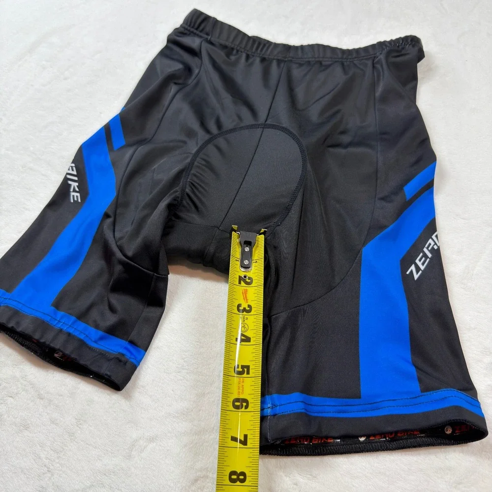 Zero Bike Padded Cycling Shorts Mens Large Black Blue Gel Padded‎ Good Condition